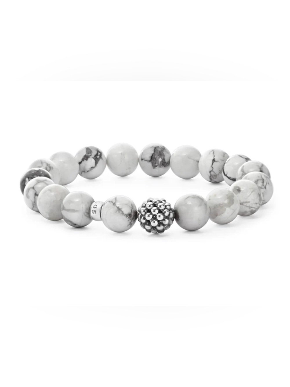 LAGOS White Howlite Bead Bracelet with Silver Accent
